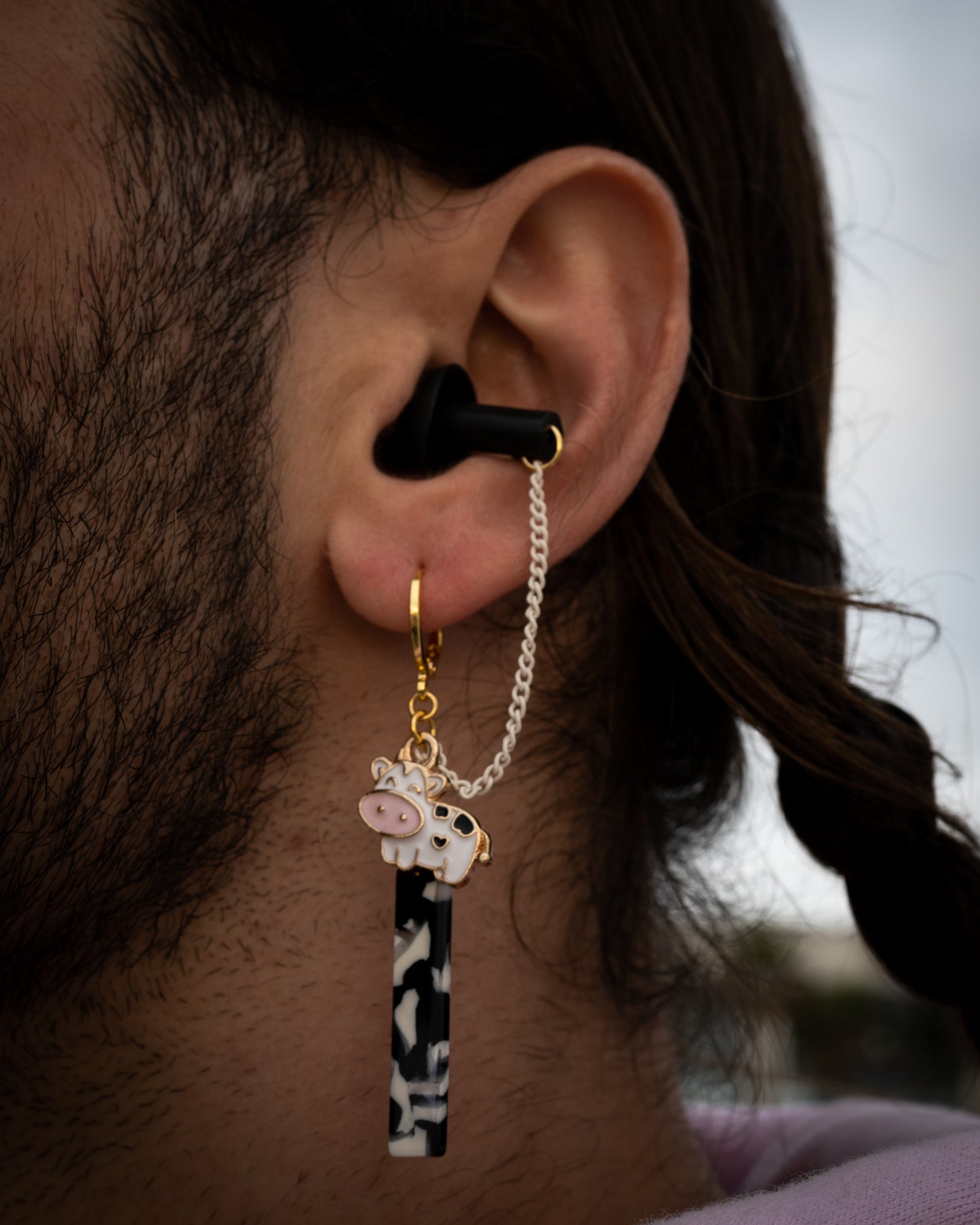Cow Earplug earrings