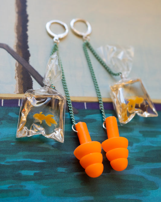 goldfish earplug earrings