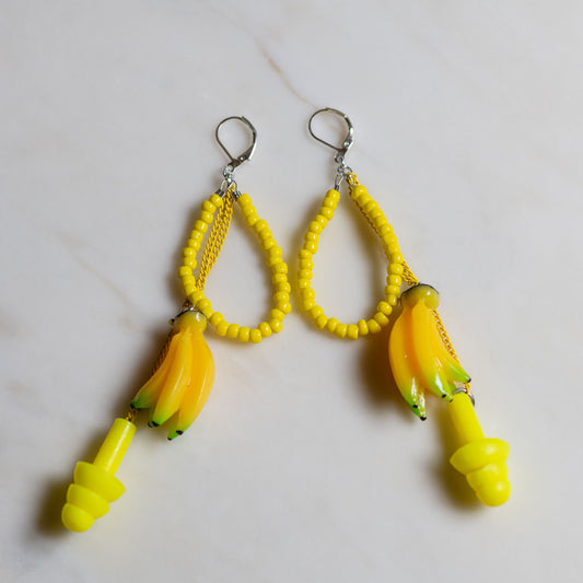 banana phone earplug earrings